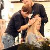 Jessica Simpson s'est arretée au salon de coiffure de Ken Paves à Beverly Hills