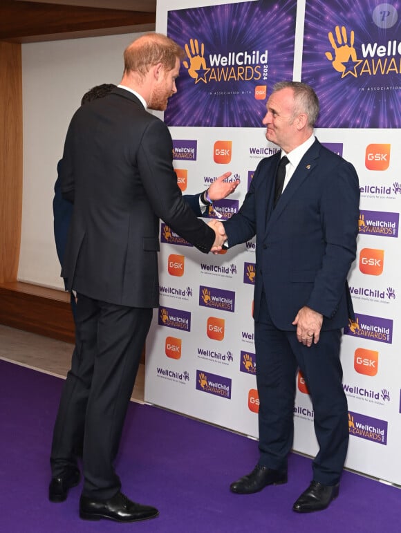 Le prince Harry, duc de Sussex, participe en tant que parrain aux WellChild Awards à Londres, le 30 septembre 2024.