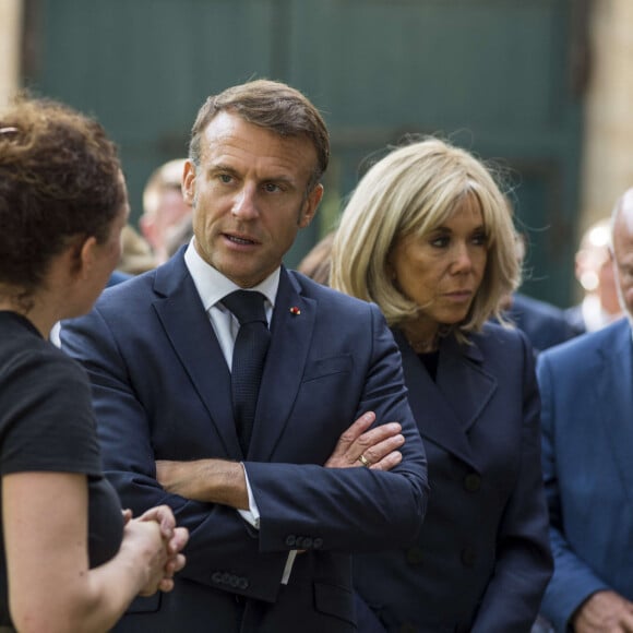 Interrogé à ce sujet pour les équipes de "Variety" ce mercredi 9 octobre 2024, son époux Emmanuel Macron n'a pas manqué de rebondir à son sujet.
Emmanuel Macron et Brigitte Macron - Déplacement du président de république, Emmanuel Macron à l'occasion de la 41ème édition des journées européennes du patrimoine à Chartres, visite des ateliers de la Maison Lorin maitre verrier - Chartres le 20 septembre 2024. © Arnaud Hebert / Pool / Bestimage 