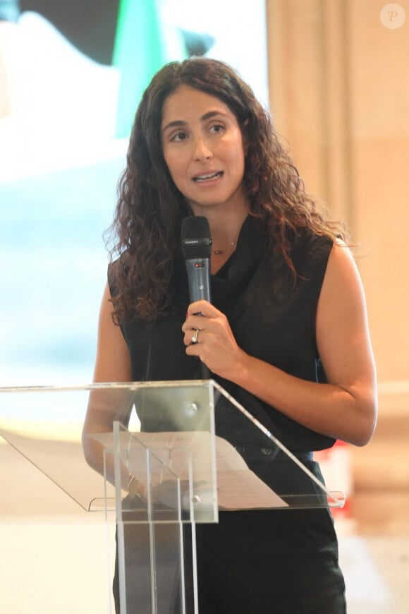 Xisca Perello, la femme de Rafael Nadal, annonce le lancement de la 3ème édition des "Rafael Nadal Foundation Awards" à Madrid, le 7 octobre 2024.