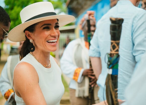 Duchesse de Sussex lors de leur visite officielle à San Bacilio de Palenque, Colombie, 17 août 2024. Photo par : Andres Castilla/Vice-présidence colombienne/Long Visual Press/ABACAPRESS.COM