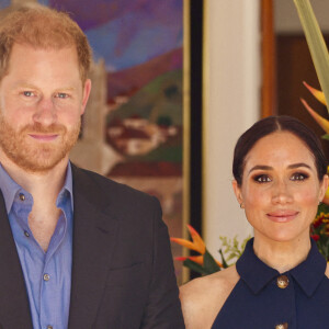 Le prince Harry, duc de Sussex, Meghan Markle, duchesse de Sussex, lors d'une réunion avec la vice-présidente Francia Marquez et son partenaire Rafael Yerney Pinillo à Bogota, au premier jour de leur visite de 4 jours en Colombie - Photo de pool par Courtesy of the Vice President's Office for DPPA/Mischa Schoemaker/ABACAPRESS.COM