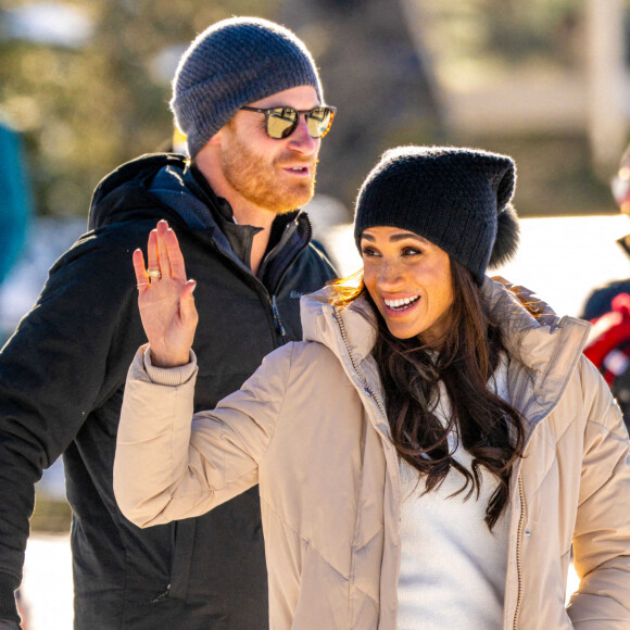 Le prince Harry, duc de Sussex, et Meghan Markle, duchesse de Sussex, assistent à l'événement One Year to Go avant les Invictus Games Vancouver Whistler 2025 à Mountain Square à Whistler, BC, Canada, le 14 février 2024. Photo par Mischa Schoemaker/ABACAPRESS.COM