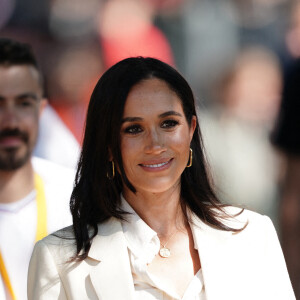 La duchesse de Sussex arrive pour le cyclisme lors des Invictus Games à Düsseldorf, en Allemagne, le 15 septembre 2023. Photo par Jordan Pettitt/PA Wire/ABACAPRESS.COM