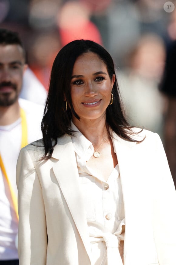 La duchesse de Sussex arrive pour le cyclisme lors des Invictus Games à Düsseldorf, en Allemagne, le 15 septembre 2023. Photo par Jordan Pettitt/PA Wire/ABACAPRESS.COM