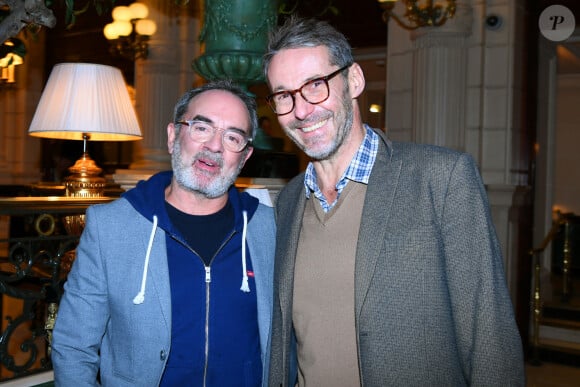 Exclusif - Bruno Solo et Julien Boisselier lors de la soirée de lancement de La nuit des Molières 2024 à l'hôtel InterContinental Paris - Le Grand le 30 septembre 2024. © Rachid Bellak / Bestimage 