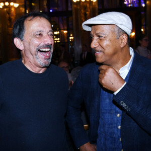 Exclusif - Éric Métayer et Pascal Légitimus lors de la soirée de lancement de La nuit des Molières 2024 à l'hôtel InterContinental Paris - Le Grand le 30 septembre 2024. © Rachid Bellak / Bestimage 