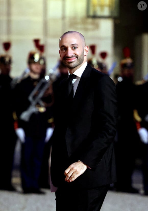 Benjamin Haddad, ministre délégué chargé de l'Europe arrivant au dîner d'état au palais de l'Elysée à Paris en l'honneur de la visite du roi et de la reine de Belgique en France le 14 octobre 2024. © Dominique Jacovides / Bestimage