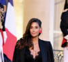 Si Tatiana Silva, enceinte, a attiré l'attention des photographes présents, dans sa robe originale, Rose-Marie Devillers n'était pas en reste.
Tatiana Silva (enceinte, ancienne miss Belgique) arrivant au dîner d'état au palais de l'Elysée à Paris en l'honneur de la visite du roi et de la reine de Belgique en France le 14 octobre 2024. © Dominique Jacovides / Bestimage