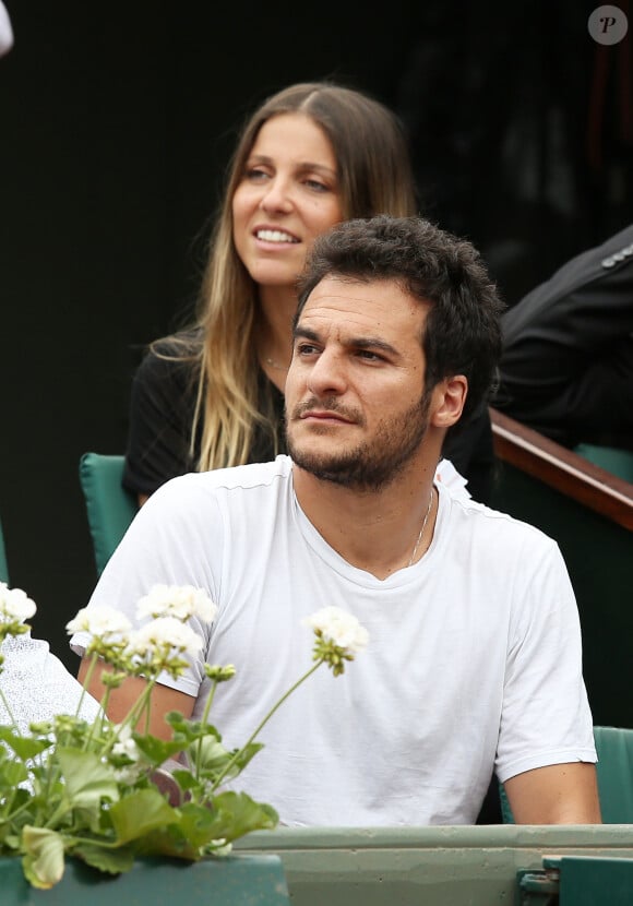 Amir Haddad et sa femme Lital en tribune lors des internationaux de tennis de Roland-Garros le 28 mai 2018. © Dominique Jacovides / Cyril Moreau / Bestimage