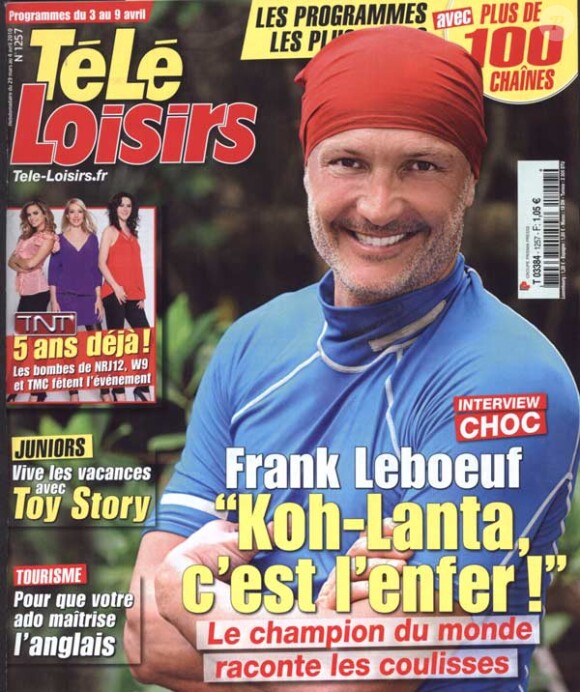 Frank Leboeuf en couverture de Téle-Loisirs