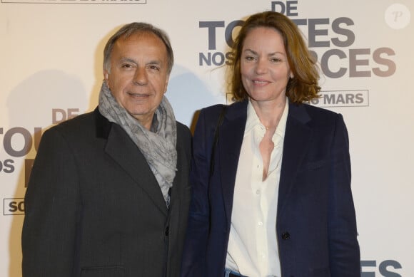 Patrice Dominguez et sa femme Cendrine - Avant-première du film "De Toutes Nos Forces" au Gaumont Opéra à Paris, le 17 mars 2014.