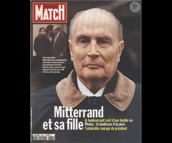 Couverture de "Paris Match" avec François Mitterrand et sa fille Mazarine Pingeot Mitterrand