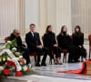 Ayant pour illustres parents, la comédienne Clothilde Courau etEmmanuel-Philibert de Savoie, prince de Venise et de Piémont, Vittoria de Savoie se distingue sa forte personnalité.
Marina Ricolfi-Doria, son fils, le prince Emmanuel-Philibert de Savoie, sa femme la princesse Clotilde Courau et leurs filles les princesses Vittoria et Luisa - Veillée funèbre du prince Victor-Emmanuel de Savoie, en l'Eglise de Sant'Uberto à Turin, en présence de sa veuve Marina Ricolfi-Doria, de son fils, le prince E-P. de Savoie avec sa femme la princesse Clotilde Courau et leurs filles les princesses Vittoria et Luisa, le 9 février 2024. © Dominique Jacovides/Bestimage 