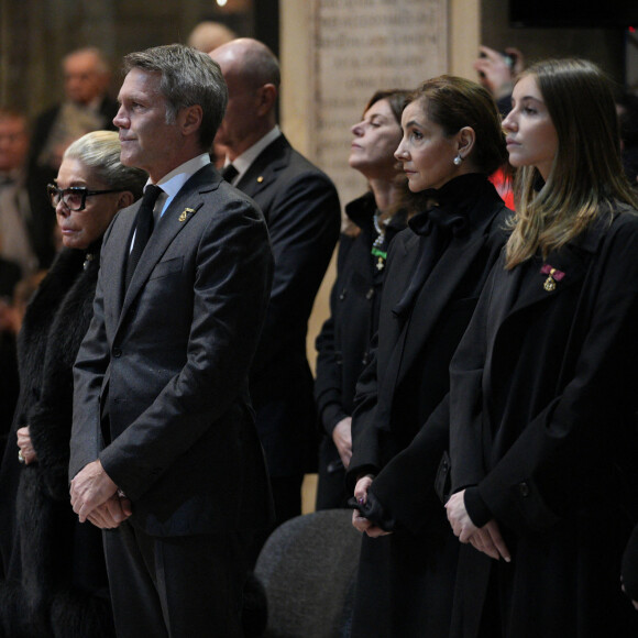 Marina Ricolfi Doria, Le prince Emmanuel-Philibert de Savoie, La princesse Clotilde Courau de Savoie, Eleonora Rajneri, La princesse Vittoria de Savoie, La princesse Luisa de Savoie - La cérémonie funéraire de Victor Emmanuel de Savoie, fils du dernier roi d'Italie, en la cathédrale Saint-Jean-Baptiste de Turin, le 10 février 2024.