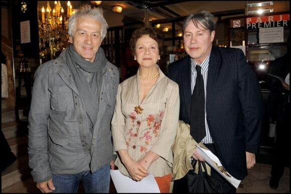 Jean-Luc Moreau, Irène Ajer et Hugues Quester lors de la conférence de presse des Molières 2010