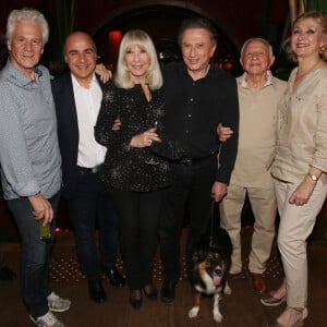 Exclusif - Gerard Lenorman, Dr Yves Lahiani, Dany Saval et son mari Michel Drucker, Michel Klein et sa femme Marie-Christine lors de la soiree de lancement du livre du Dr Yves Lahiani 'Le Dompteur de maux', et l’anniversaire surprise des 97 ans de Michel Klein au Buddha-Bar, a Paris, France le 19 Avril 2018. Photo by Jerome Domine/ABACAPRESS.COM