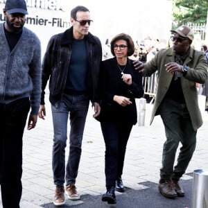 Abd Al Malik, Anthony Delon, Rachida Dati, Ministre de la Culture, Lucien Jean-Baptiste - I.Huppert a dirigé le tournage de la reproduction du film documentaire muet de 1895 par le regretté cinéaste français Louis Lumière « La Sortie de l'usine Lumière à Lyon » dans le cadre de la 16ème édition du Festival Lumière de Lyon, France, le 19 octobre 2024. © Dominique Jacovides/Bestimage  Isabelle Huppert attends the Re-production Of Silent Documentary Film Directed In 1895 By Late French Filmmaker Louis Lumiere during the 16th Film Festival Lumiere In Lyon on October 19, 2024 in Lyon, France. 