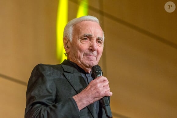 Charles Aznavour en concert à l'Office des Nations Unies à Genève. Le 13 mars 2018.