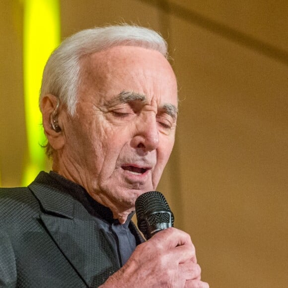 Charles Aznavour en concert à l'Office des Nations Unies à Genève. Le 13 mars 2018.