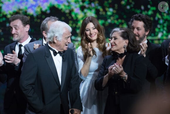 Jean-Paul Rouve, Jean-Paul Belmondo (Smoking Dior, chaussures Carvil) , Alice Pol, Guillaume Gallienne , Françoise Fabian - 42ème cérémonie des César à la salle Pleyel à Paris le 24 février 2017. © Olivier Borde / Dominique Jacovides / Bestimage 