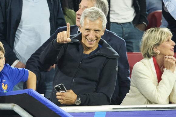 Nagui - Célébrités dans les tribunes du match du groupe D de l'Euro 2024 entre l'équipe de France face à l'Autriche (1-0) à Dusseldorf en Allemagne le 17 juin 2024. © Cyril Moreau/Bestimage