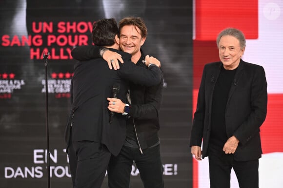 Exclusif - Laurent Gerra, David Hallyday et Michel Drucker - Enregistrement de l'émission "Vivement Dimanche", présentée par M.Drucker et diffusée le 27 octobre sur France 3 © Guillaume Gaffiot / Bestimage 