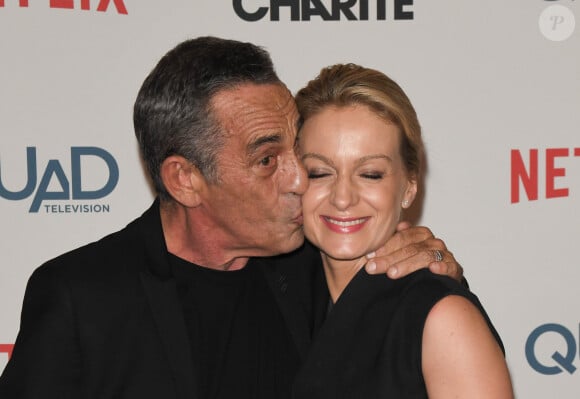 Thierry Ardisson et sa femme Audrey Crespo-Mara à l'avant-première de série télévisé TF1 "Le Bazar de la Charité" au Grand Rex à Paris, France, le 30 septembre 2019. © Coadic Guirec/Bestimage 