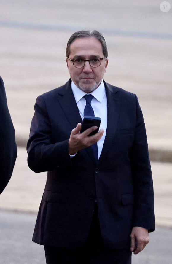 Faouzi Lamdaoui - Cérémonie d'accueil officielle du Président de la République, Emmanuel Macron et de Brigitte Macron sur la place Mechouar à Rabat au Maroc le 28 octobre 2024. © Dominique Jacovides/Bestimage 