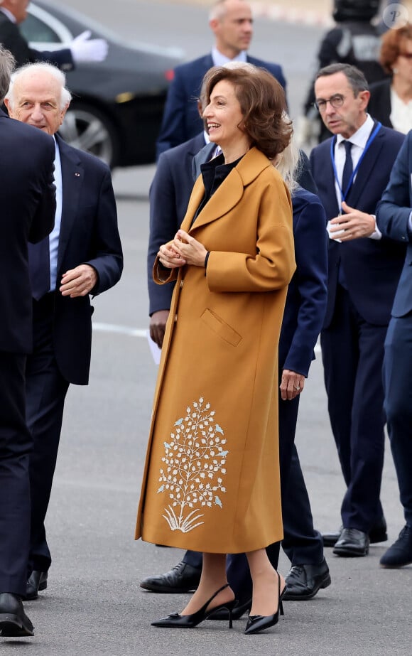 Audrey Azoulay - Cérémonie d'accueil officielle du Président de la République, Emmanuel Macron et de Brigitte Macron sur la place Mechouar à Rabat au Maroc le 28 octobre 2024. © Dominique Jacovides/Bestimage 