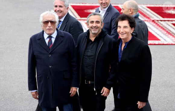 Gérard Darmon, Eric Toledano et Jack Lang - Cérémonie d'accueil officielle du Président de la République, Emmanuel Macron et de Brigitte Macron sur la place Mechouar à Rabat au Maroc le 28 octobre 2024. © Dominique Jacovides/Bestimage 