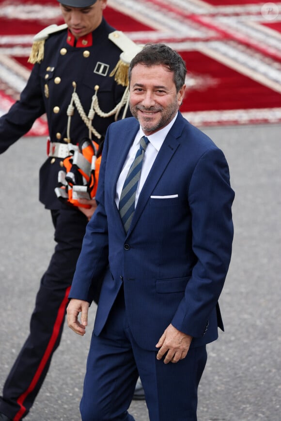 Bernard Montiel - Cérémonie d'accueil officielle du Président de la République, Emmanuel Macron et de Brigitte Macron sur la place Mechouar à Rabat au Maroc le 28 octobre 2024. © Dominique Jacovides/Bestimage 