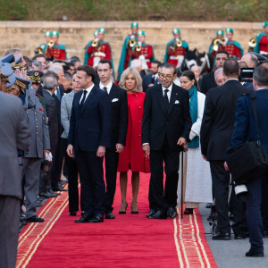 Le président de la République française Emmanuel Macron et le roi Mohammed VI lors de leur entretien au palais royal à Rabat, au premier jour de la visite officielle du chef de l'Etat et de la première dame, B.Macron au Maroc, le 28 octobre 2024. © Jeanne Accorsini / Pool / Bestimage 