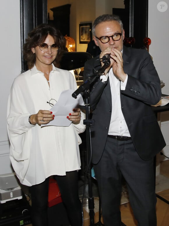 Exclusif - Nathalie Blanc, Eric Brunet - Soirée de lancement de la nouvelle collection de lunettes 2018-2019 de Nathalie Blanc à Paris le 27 septembre 2018. © Marc Ausset-Lacroix/Bestimage