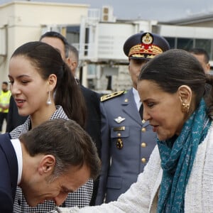 Accueil du président de la République française Emmanuel Macron et Brigitte Macron par le roi Mohammed VI à Rabat (Maroc), le 28 octobre 2024. © Ludovic Marin / Pool / Bestimage 