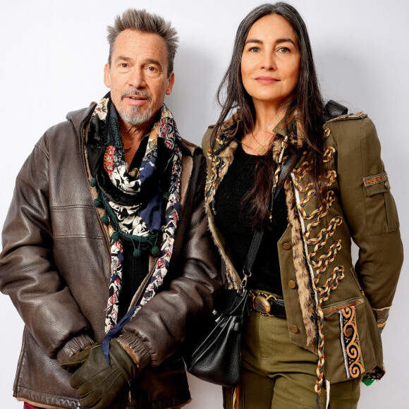 Florent Pagny et sa femme Azucena au défilé Stella McCartney prêt-à-porter automne-hiver 2023/2024 lors de la Fashion Week de Paris (PFW) le 6 mars 2023. 