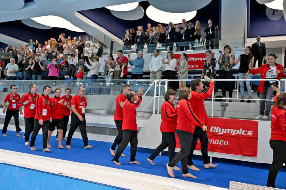 Exclusif -  La princesse Charlene de Monaco a présidé la cérémonie d'ouverture du meeting européen de natation " Princesse Charlène " organisé par Special Olympics Monaco au Centre Nautique Albert II à Monaco. Le 26 octobre 2024.