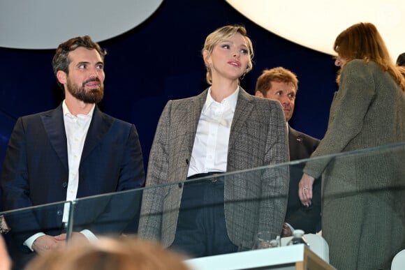 Exclusif - La princesse Charlene de Monaco et Pierre Klaveren, le président de Special Olympics Monaco - La princesse Charlene de Monaco a présidé la cérémonie d'ouverture du meeting européen de natation " Princesse Charlène " organisé par Special Olympics Monaco au Centre Nautique Albert II à Monaco, le 26 octobre 2024.