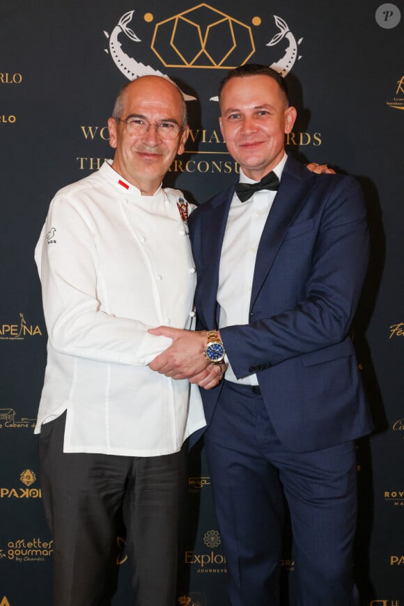 Exclusif - Christian Garcia Chef du Palais de Monaco et Zgardan Eugeniu - Amura Monaco lors du "World Caviar Awards", le 1er championnat du monde de Caviar au Château Hôtel Grand Barrail à Saint-Emilion, en Gironde, France, le 30 octobre 2024. © Jean-Marc Lhomer/Bestimage