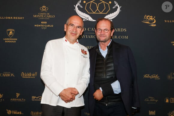 Exclusif - Christian Garcia Chef du Palais de Monaco et Pierre Lurton Directeur du Château Cheval Blanc et Consul de Monaco, lors du "World Caviar Awards", le 1er championnat du monde de Caviar au Château Hôtel Grand Barrail à Saint-Emilion, en Gironde, France, le 30 octobre 2024. © Jean-Marc Lhomer/Bestimage