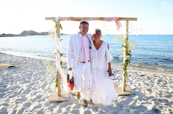 Exclusif - Soirée du mariage de Christine Bravo et Stéphane Bachot sur la plage du restaurant Marinella à l'Ile Rousse en Corse le 11 Juin 2022 © Dominique Jacovides / Bestimage