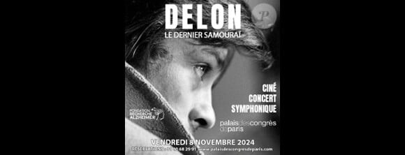 Affiche du ciné-concert dédié à Alain Delon au palais des Congrès le 8 novembre 2024