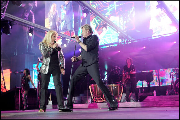 Exclusif - Sylvie Vartan - Concert de Johnny Hallyday, tournée "Tour 66" au Stade de France le 31 mai 2009.