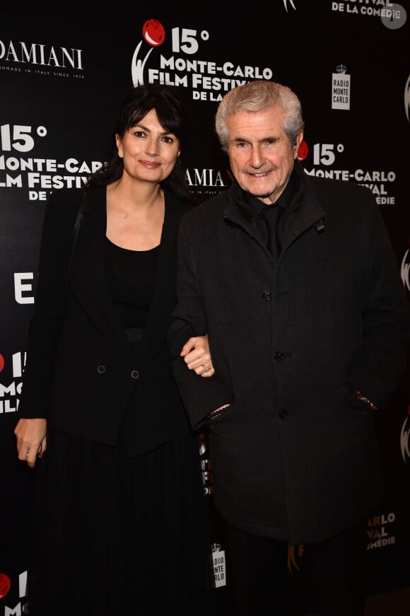 Valérie Perrin, la scénariste, et son compagnon Claude Lelouch, président du Jury du Festival, durant la projection en compétition du film français "Je vais mieux" réalisé par Jean Pierre Améris durant le 15ème Monte-Carlo Film Festival de la Comédie au Grimaldi Forum à Monaco le 1er mars 2018. © Bruno Bebert/Bestimage 