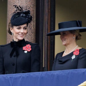 Lors de la cérémonie nationale du souvenir, une conversation entre Kate Middleton et Sophie de Wessex à propos de cette barbe a intrigué les experts en lecture labiale
Catherine Kate Middleton, princesse de Galles et Sophie Rhys-Jones duchesse d'Edimbourg honorent les disparus des deux guerres mondiales lors de la cérémonie Remembrance Sunday ( Dimanche du souvenir ) au Cénotaphe à Londres