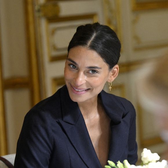 L'animatrice de télévision belge Tatiana Silva lors déjeuner de travail avec les acteurs français et belges de l'industrie créative et culturelle à l'Hôtel de Ville de Paris, France, le 15 octobre 2024, le deuxième jour de la visite officielle du couple royal belge en France. © Didier Lebrun/Pool/Photonews/Bestimage 