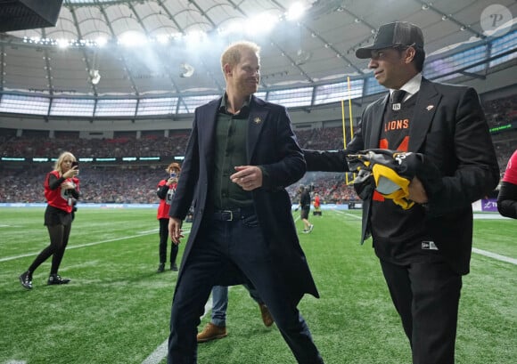 Prince Harry, duc de Sussex, lors du match opposant les Argonauts de Toronto et les Blue Bombers de Winnipeg dans le cadre de la Grey Cup à Vancouver, Canada. Le 17 novembre 2024. Photo by Darryl Dyck/CP/ABACAPRESS.COM