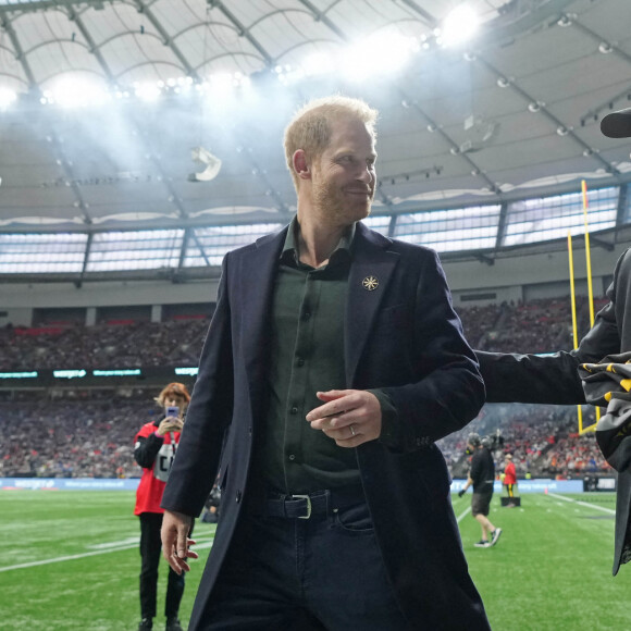 Prince Harry, duc de Sussex, lors du match opposant les Argonauts de Toronto et les Blue Bombers de Winnipeg dans le cadre de la Grey Cup à Vancouver, Canada. Le 17 novembre 2024. Photo by Darryl Dyck/CP/ABACAPRESS.COM