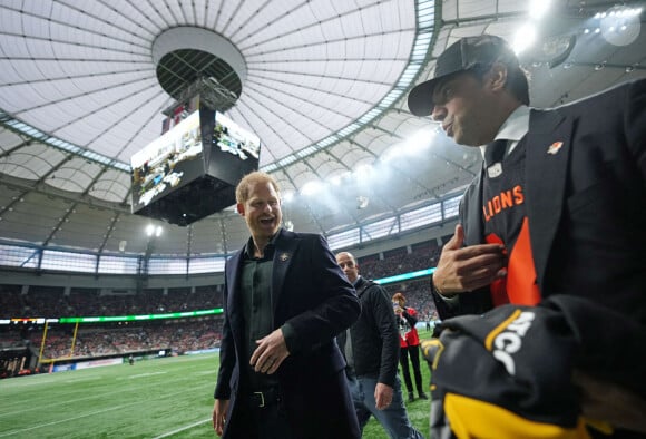 Prince Harry, duc de Sussex, lors du match opposant les Argonauts de Toronto et les Blue Bombers de Winnipeg dans le cadre de la Grey Cup à Vancouver, Canada. Le 17 novembre 2024. Photo by Darryl Dyck/CP/ABACAPRESS.COM