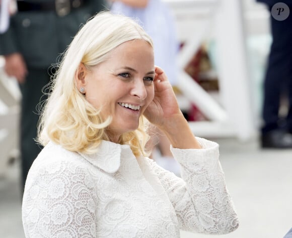 La princesse Mette-Marit - La famille royale de Norvège lors du jubilé de 25 ans de règne du roi Harald de Norvège à Trondheim, le 23 juin 2016.